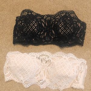 Set of 2 Victoria’s Secret lace bandeau bras 🖤